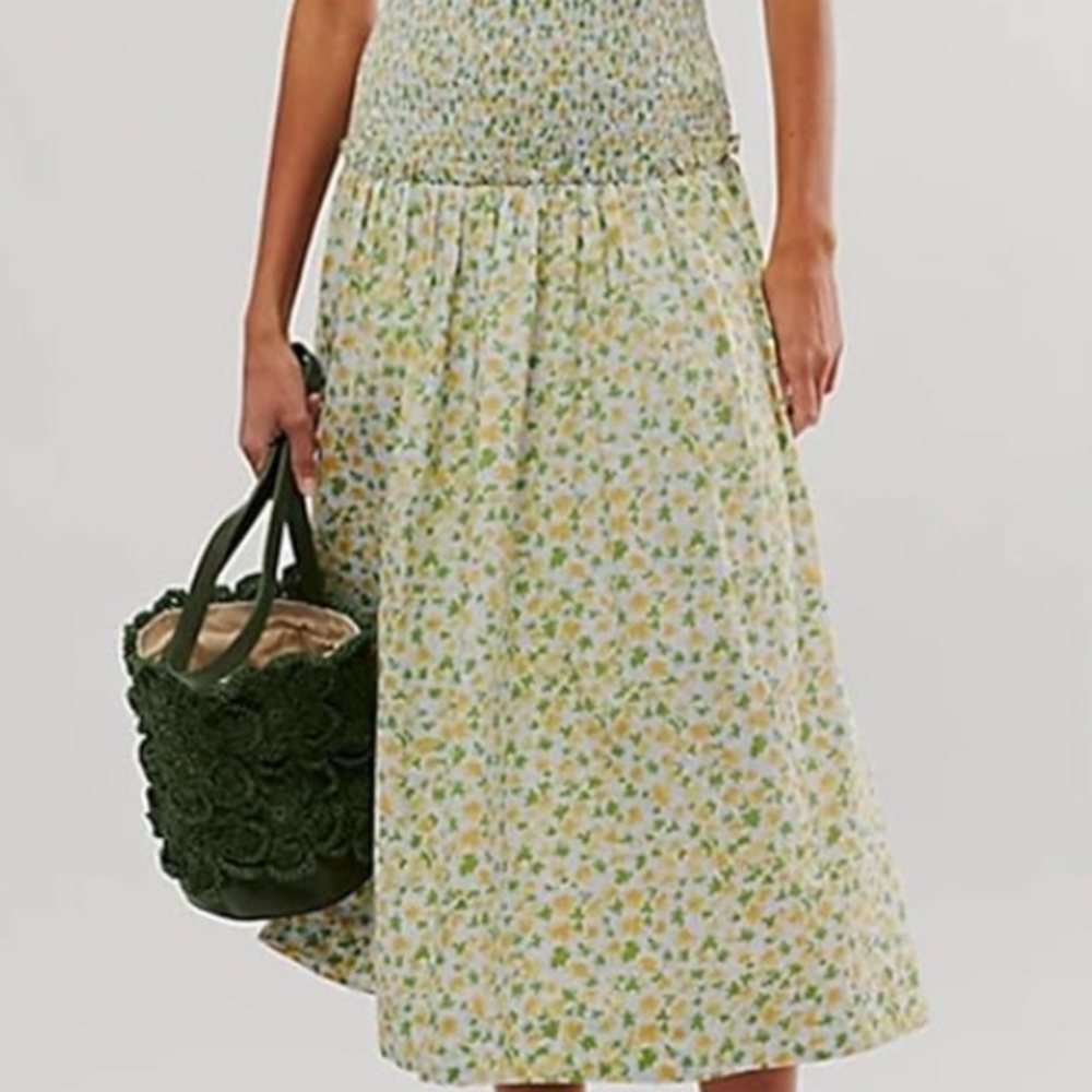 Floral Green and Yellow Skirt